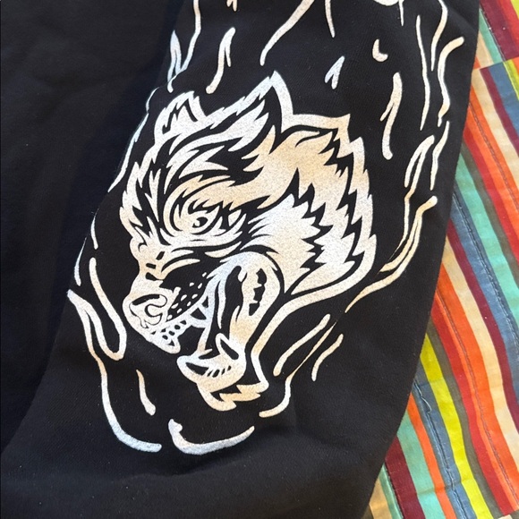 Black Hoodie with Grim Reaper and Wolf Design limited 86 of 1000 large hoodie - Picture 4 of 14